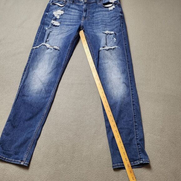 Mens Jeans Distressed blue ripped Hollister skinny jeans Advanced Stretch Sz 34 - Picture 10 of 11